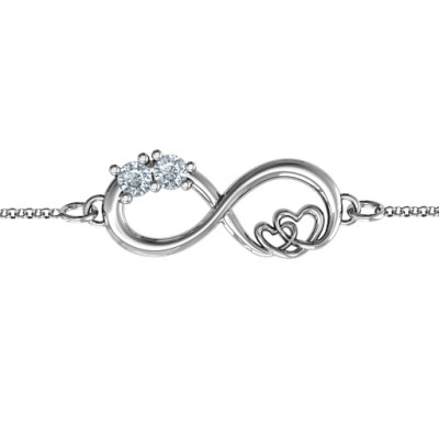 Silver Double the Love Infinity Bracelet - Custom Jewellery By All Uniqueness