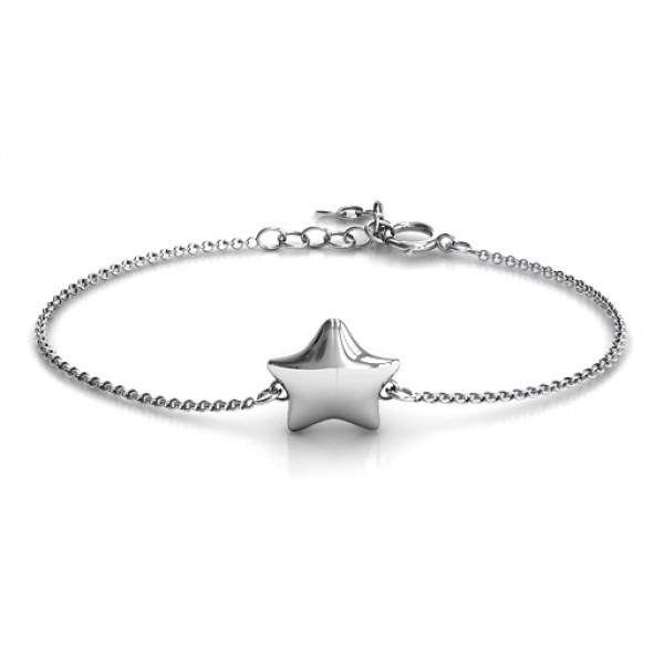 Silver Lucky Star Bracelet - Custom Jewellery By All Uniqueness