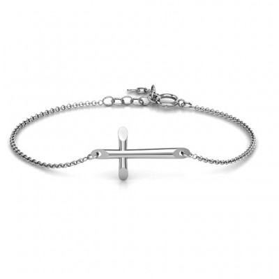 Silver Modern Cross Bracelet - Custom Jewellery By All Uniqueness