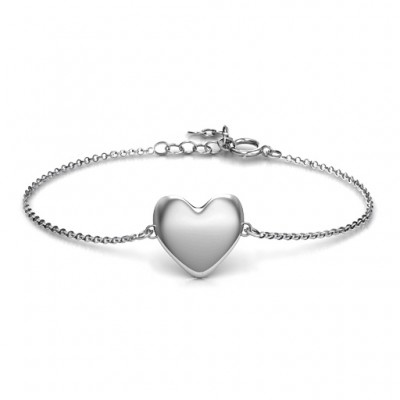 Silver Sweet Heart Bracelet - Custom Jewellery By All Uniqueness
