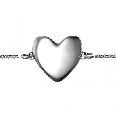 Silver Sweet Heart Bracelet - Custom Jewellery By All Uniqueness