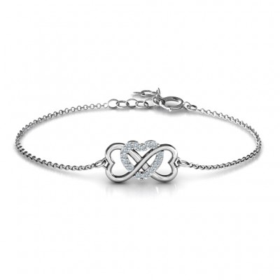 Triple Heart Infinity Bracelet - Custom Jewellery By All Uniqueness