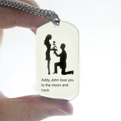 Marriage Proposal Dog Tag Name Necklace - Custom Jewellery By All Uniqueness