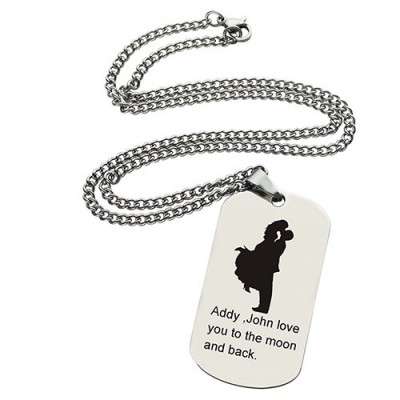 Faill In Love Couple Name Dog Tag Necklace - Custom Jewellery By All Uniqueness