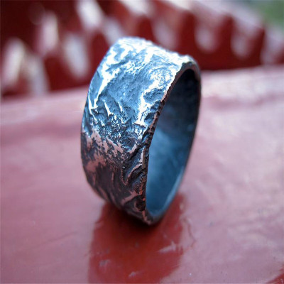 Silver Rocky Outcrop Broad Ring - Custom Jewellery By All Uniqueness