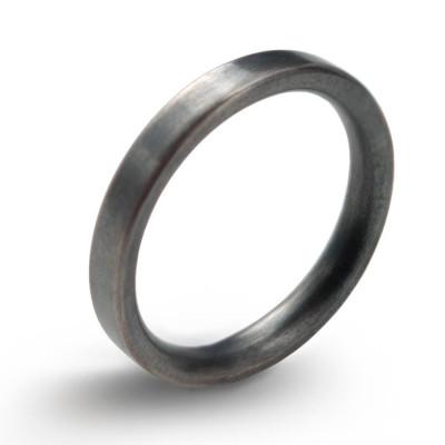 3mm Brushed Matte Flat Court Silver Wedding Ring - Custom Jewellery By All Uniqueness