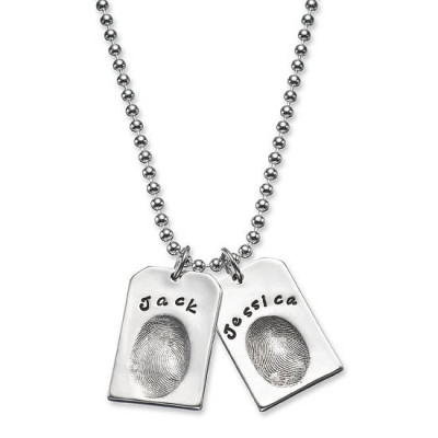 Fingerprint Silver Dog Tags - Custom Jewellery By All Uniqueness