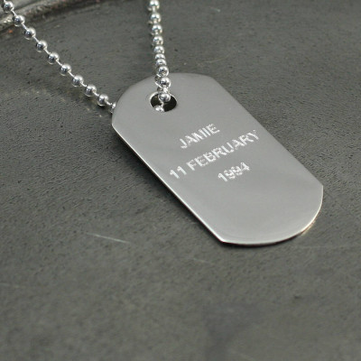 Silver Dog Tag Pendant - Custom Jewellery By All Uniqueness