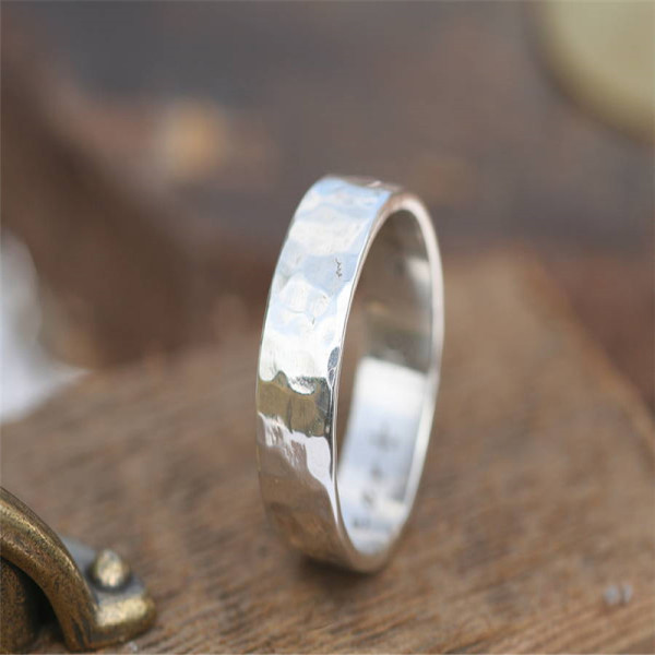 Hammered Silver Ring - Custom Jewellery By All Uniqueness