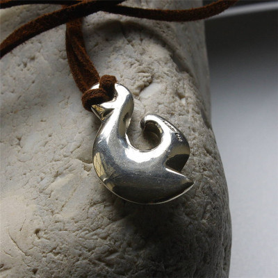 Maori Silver Fish Hook Necklace - Custom Jewellery By All Uniqueness