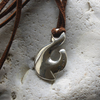 Maori Silver Fish Hook Necklace - Custom Jewellery By All Uniqueness