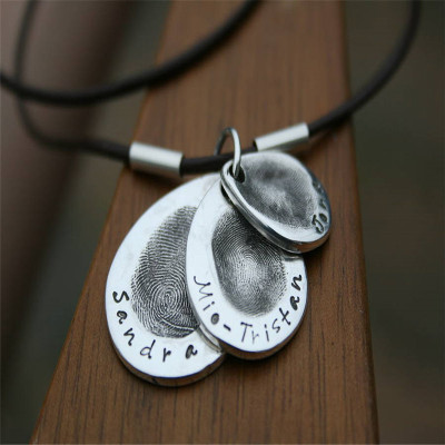 Teardrop Trio Mens Fingerprint Chain - Custom Jewellery By All Uniqueness