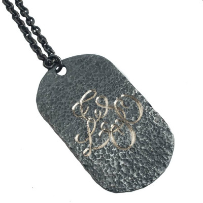 Oxydised Military Tag Necklace - Custom Jewellery By All Uniqueness