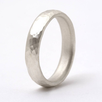 Thin Silver Hammered Ring - Custom Jewellery By All Uniqueness