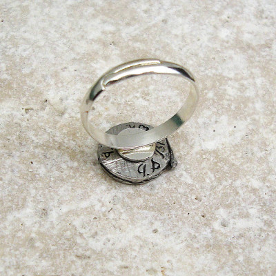 Fly Fishing Reel Ring Antiqued Pewter - Custom Jewellery By All Uniqueness