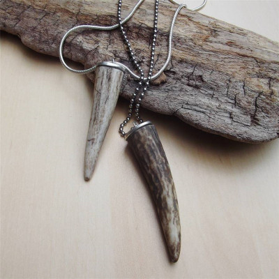 Antler Tip Silver Pendant - Custom Jewellery By All Uniqueness