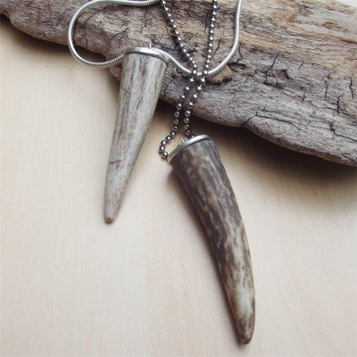 Antler Tip Silver Pendant - Custom Jewellery By All Uniqueness
