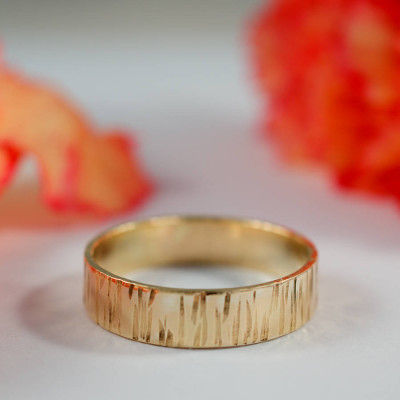 Bark Effect Rings In Yellow Gold - Custom Jewellery By All Uniqueness