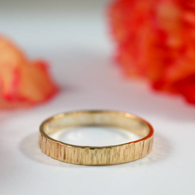 Bark Effect Rings In Yellow Gold - Custom Jewellery By All Uniqueness