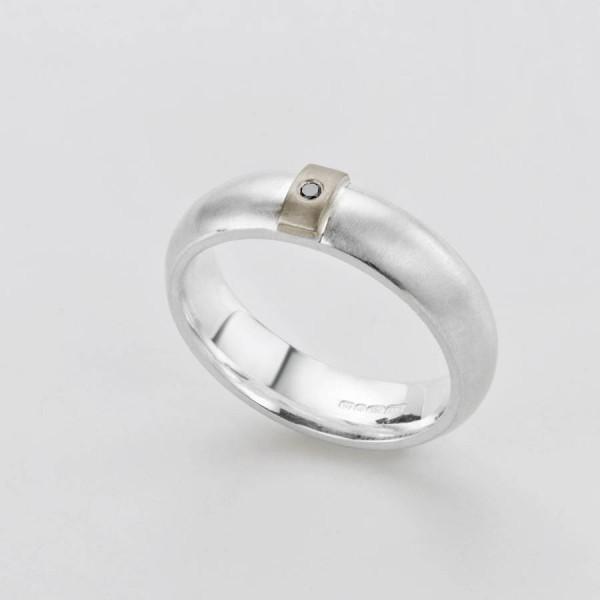 Black Diamond Linear Ring - Custom Jewellery By All Uniqueness