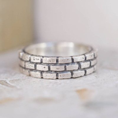 Brick Silver Ring - Custom Jewellery By All Uniqueness