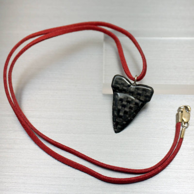 Carbon Fibre Sharks Tooth Pendant Necklace - Custom Jewellery By All Uniqueness