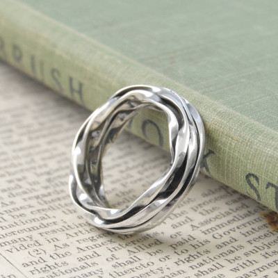 Chunky Mens Silver Oxidised Wrap Ring - Custom Jewellery By All Uniqueness