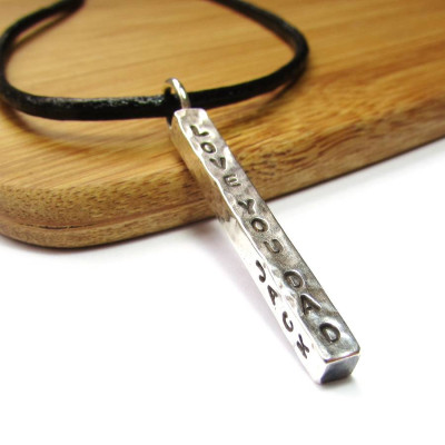 Chunky Silver Bar Necklace - Custom Jewellery By All Uniqueness