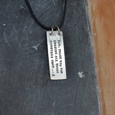 Dads Silver Hidden Message Necklace - Custom Jewellery By All Uniqueness