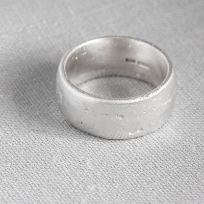 Silver Domed Sand Cast Wedding Ring - Custom Jewellery By All Uniqueness