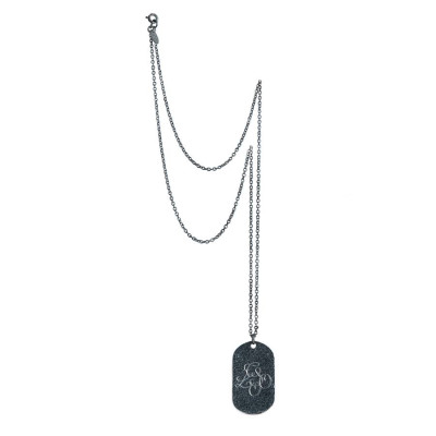 Oxydised Military Tag Necklace - Custom Jewellery By All Uniqueness