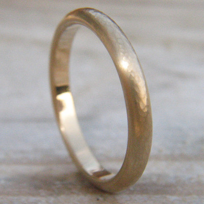 3mm Hammered Wedding Ring In Gold - Custom Jewellery By All Uniqueness
