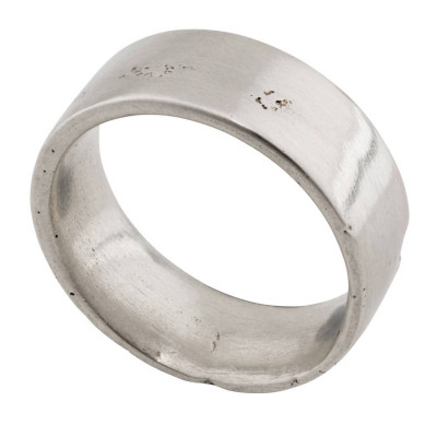 Silver Flat Sand Cast Wedding Ring - Custom Jewellery By All Uniqueness
