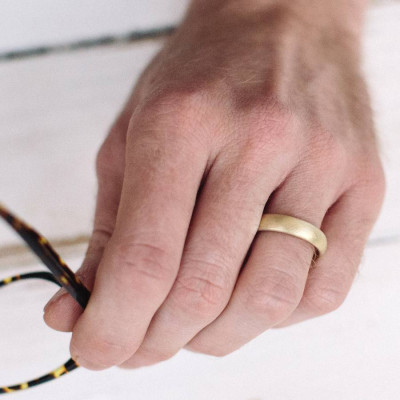 Gents Soft Pebble Wedding Ring Gold - Custom Jewellery By All Uniqueness