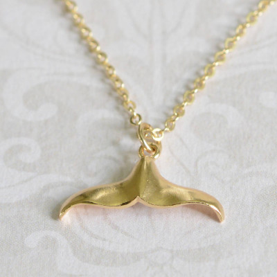 Gold Whale Tail Pendant Necklace - Custom Jewellery By All Uniqueness