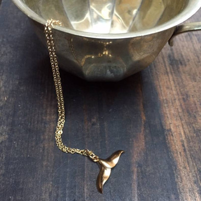 Gold Whale Tail Pendant Necklace - Custom Jewellery By All Uniqueness