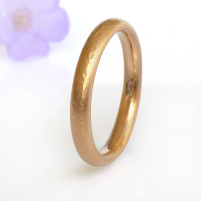 Hammered Comfort Fit Wedding Ring, Gold - Custom Jewellery By All Uniqueness