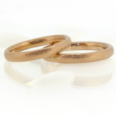 Hammered Comfort Fit Wedding Ring, Gold - Custom Jewellery By All Uniqueness