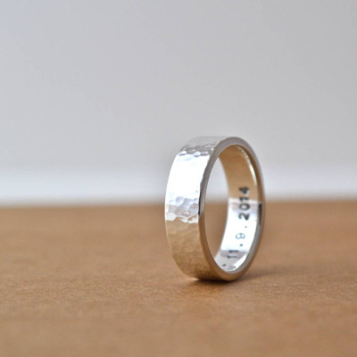 Hammered Silver Hidden Message Ring - Custom Jewellery By All Uniqueness