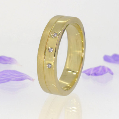 Gold Mens Chunky Diamond Ring - Custom Jewellery By All Uniqueness