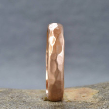 Hammered Rose Gold Wedding Ring: Handmade Brilliance