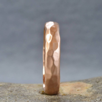 Rose Gold Hammered Wedding Ring - Custom Jewellery By All Uniqueness