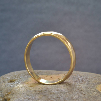 Gold Hammered Wedding Ring - Custom Jewellery By All Uniqueness