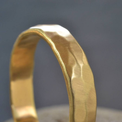 Gold Hammered Wedding Ring - Custom Jewellery By All Uniqueness
