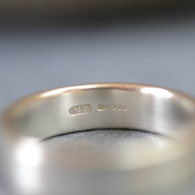 Satin Silver Rectangular Wedding Ring - Custom Jewellery By All Uniqueness
