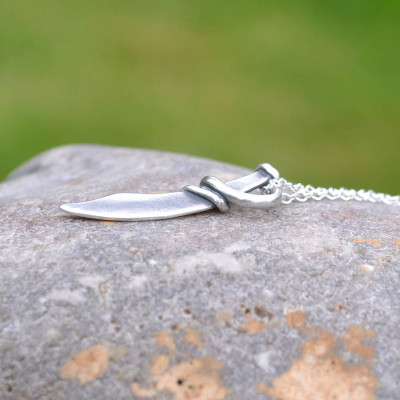 Silver Pirate Cutlass Necklace - Custom Jewellery By All Uniqueness