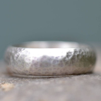 Silver Wedding Ring Lightly Hammered Finish - Custom Jewellery By All Uniqueness