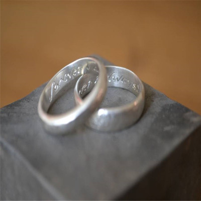 Silver Wedding Ring With Hammered Finish - Custom Jewellery By All Uniqueness