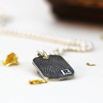 Inked Fingerprint Dog Tag Necklace - Custom Jewellery By All Uniqueness