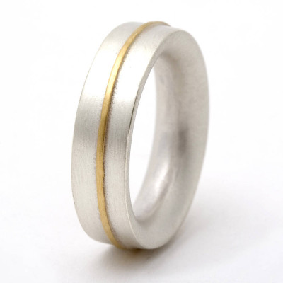 Medium Silver Ring With Gold Detail - Custom Jewellery By All Uniqueness